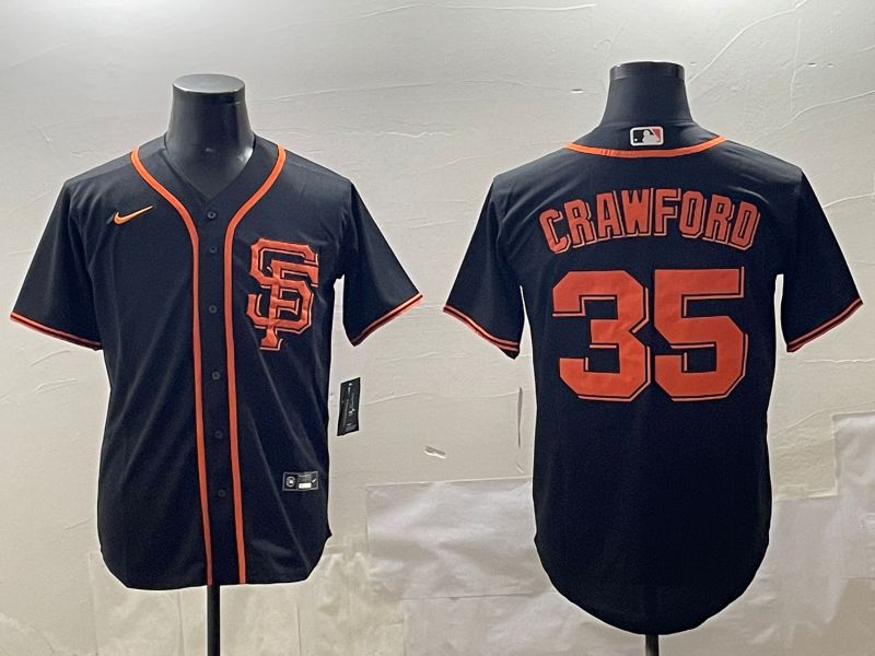 Men San Francisco Giants #35 Crawford Black Game 2025 Nike MLB Jersey style 1->san francisco giants->MLB Jersey